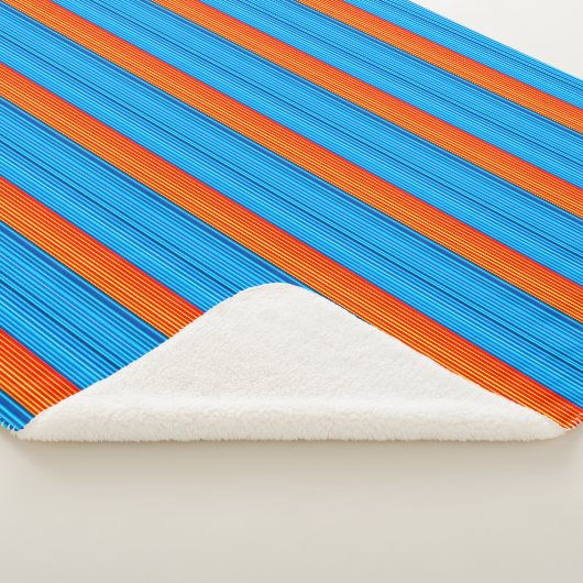 Orange und Blaustreifen Sherpadecke (3/4)