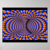 Orange und Blue 3D optische Illusion Poster (Vorne)