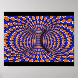 Orange und Blue 3D optische Illusion Poster