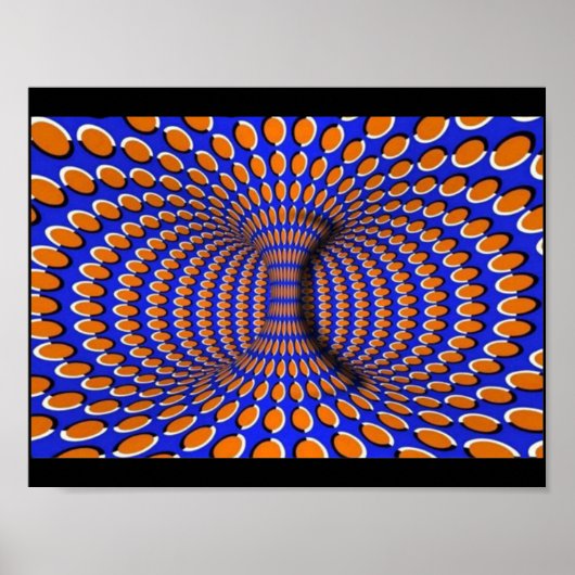 Orange und Blue 3D optische Illusion Poster (Vorne)
