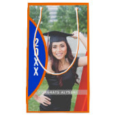 Orange und Blue Abschluss Foto Custom Kleine Geschenktüte (Vorderseite)