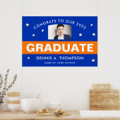 Orange und Blue Abschluss Foto Custom Poster (Küche)