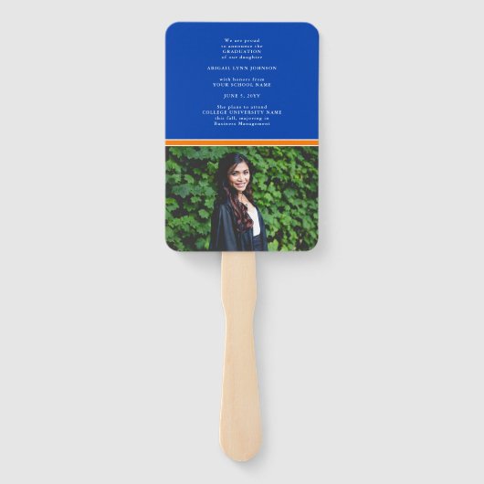 Orange und Blue Abschluss Foto Handfächer (Rückseite)