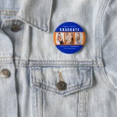 Orange und Blue Abschluss FotoCollage Custom Button (Beispiel)