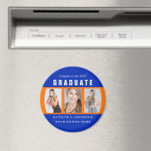 Orange und Blue Abschluss FotoCollage Custom Magnet (In Situ (Geschirrspüler))