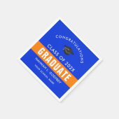 Orange- und Blue-Abschluss-Glückwunsch kundenspezi Serviette (Ecke)