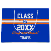 Orange und Blue Abschluss kundenspezifische große  Geschenktüte (Vorderseite)