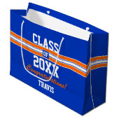 Orange und Blue Abschluss kundenspezifische große  Geschenktüte (Vorderseite Schrägansicht)