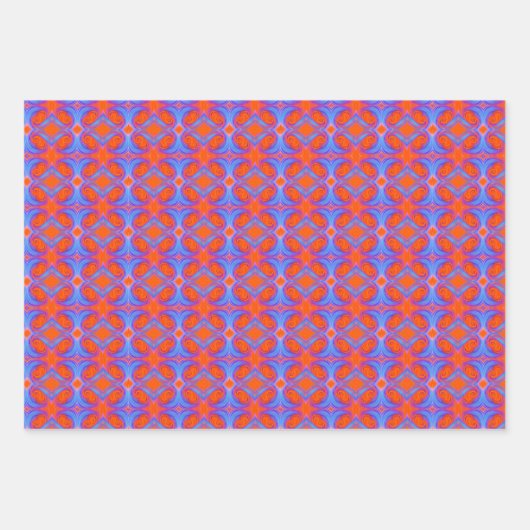 Orange und Blue Back to 70er Geschenkpapier Set (Vorderseite 3)