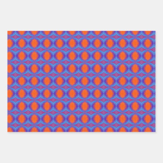Orange und Blue Back to 70er Geschenkpapier Set (Vorderseite 2)