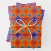 Orange und Blue Back to 70er Geschenkpapier Set (Beispiel)