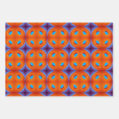 Orange und Blue Back to 70er Geschenkpapier Set (Vorderseite)