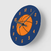 Orange und Blue Basketball Clock Runde Wanduhr (Winkel)