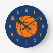 Orange und Blue Basketball Clock