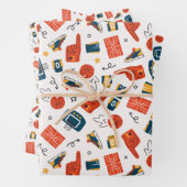 Orange und Blue Basketball Geschenkpapier Set (Beispiel)