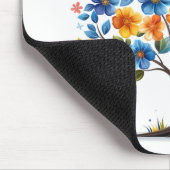 Orange und Blue Blume Mousepad (Ecke)