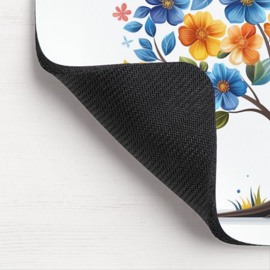 Orange und Blue Blume Mousepad (Ecke)