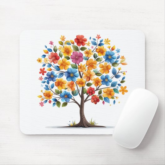Orange und Blue Blume Mousepad (Mit Mouse)