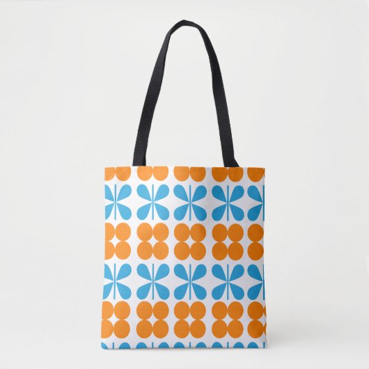 Orange und Blue Butterfly Pattern Tasche (Vorderseite)