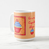 Orange und Blue Cupcake Tasse (Vorderseite Links)