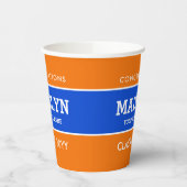 Orange und Blue Custom Abschluss Paper Cups Pappbecher (Links)