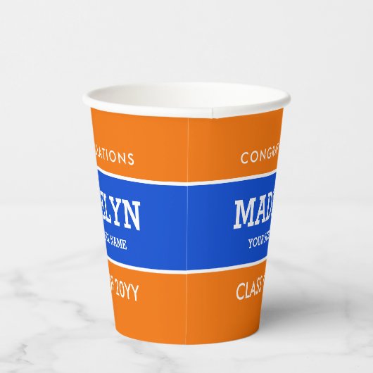 Orange und Blue Custom Abschluss Paper Cups Pappbecher (Rechts)
