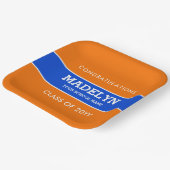 Orange und Blue Custom Abschluss Paper Plate Pappteller (Gewinkelt)