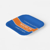 Orange und Blue Custom Abschluss Paper Plate Pappteller (Gewinkelt)