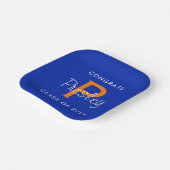 Orange und Blue Custom Abschluss Paper Teller (Gewinkelt)