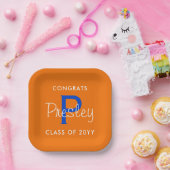 Orange und Blue Custom Abschluss Paper Teller (Party)