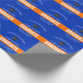 Orange und Blue Custom Abschluss Wrapping Paper Geschenkpapier (Ecke)