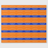 Orange und Blue Custom Abschluss Wrapping Paper Geschenkpapier (Flach)