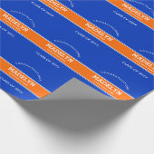 Orange und Blue Custom Abschluss Wrapping Paper Geschenkpapier (Ecke)