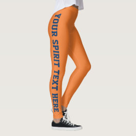 Orange und Blue Custom School Spirit Leggings