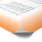 Orange und Blue Daisy Seating Chart Poster (Ecke)