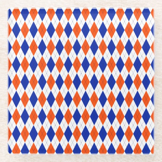 Orange und Blue Diamond Glasuntersetzer (Vorderseite)