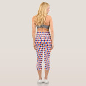 Orange und Blue Diamond Raute Capri Leggings (Rückseite)