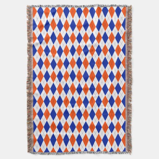 Orange und Blue Diamond Raute Decke (Vorderseite Vertikal)