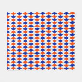 Orange und Blue Diamond Raute Fleecedecke (Vorderseite (Horizontal))