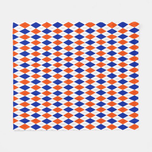 Orange und Blue Diamond Raute Fleecedecke (Vorderseite (Horizontal))