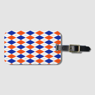 Orange und Blue Diamond Raute Gepäckanhänger