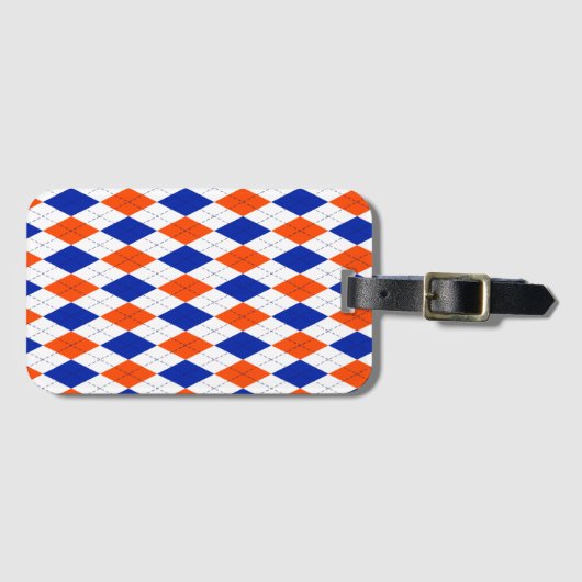 Orange und Blue Diamond Raute Gepäckanhänger (Vorderseite (Horizontal))