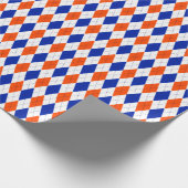 Orange und Blue Diamond Raute Geschenkpapier (Ecke)