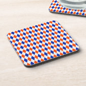 Orange und Blue Diamond Raute Getränkeuntersetzer (Linke Seite)