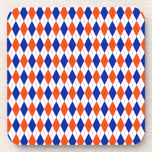 Orange und Blue Diamond Raute Getränkeuntersetzer (Vorderseite)