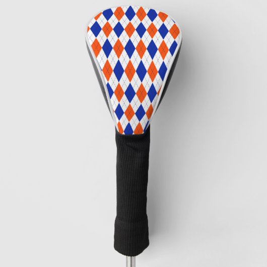 Orange und Blue Diamond Raute Golf Headcover (Vorderseite)
