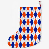 Orange und Blue Diamond Raute Kleiner Weihnachtsstrumpf (Rückseite)