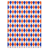 Orange und Blue Diamond Raute Klemmbrett (Rückseite)