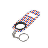 Orange und Blue Diamond Raute Mini Flaschenöffner (Rückseite Schrägansicht)