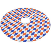 Orange und Blue Diamond Raute Polyester Weihnachtsbaumdecke (Schrägansicht)